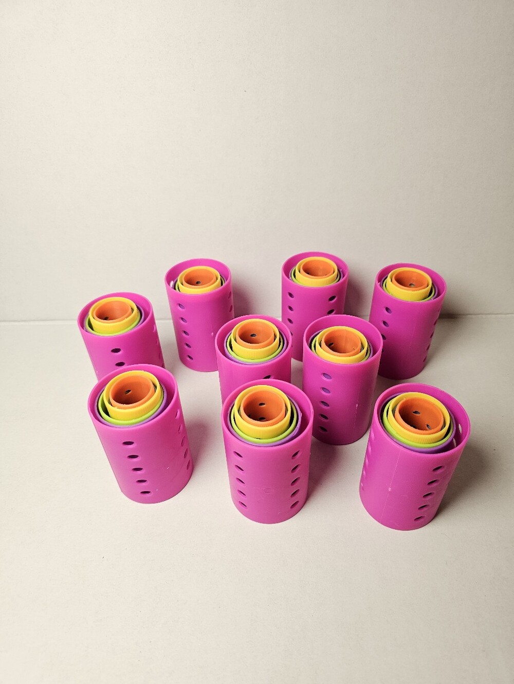 Space Saving Hair Roller Set | Collapsible Rollers & Travel Storage Case Multi